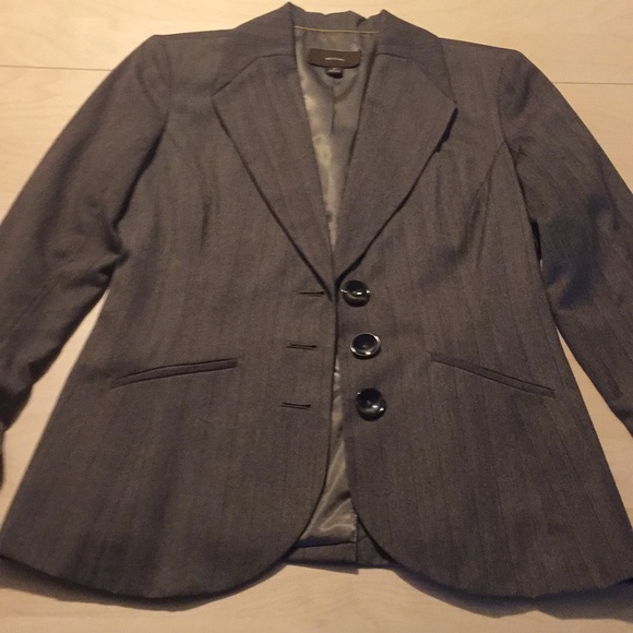 Merona size 4 3 button Brown striped blazer - Picture 1 of 8